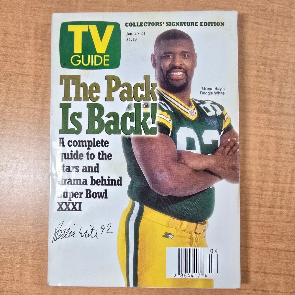 TV Guides Green Bay‎ Wisconsin Packers 1997/1998 Mark Chmura Reggie White